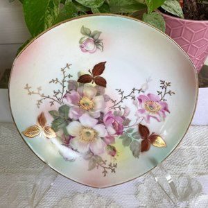 Vintage Schumann Arzberg Germany Bon Bon Wild Rose Rounded Triangle Shape Dish